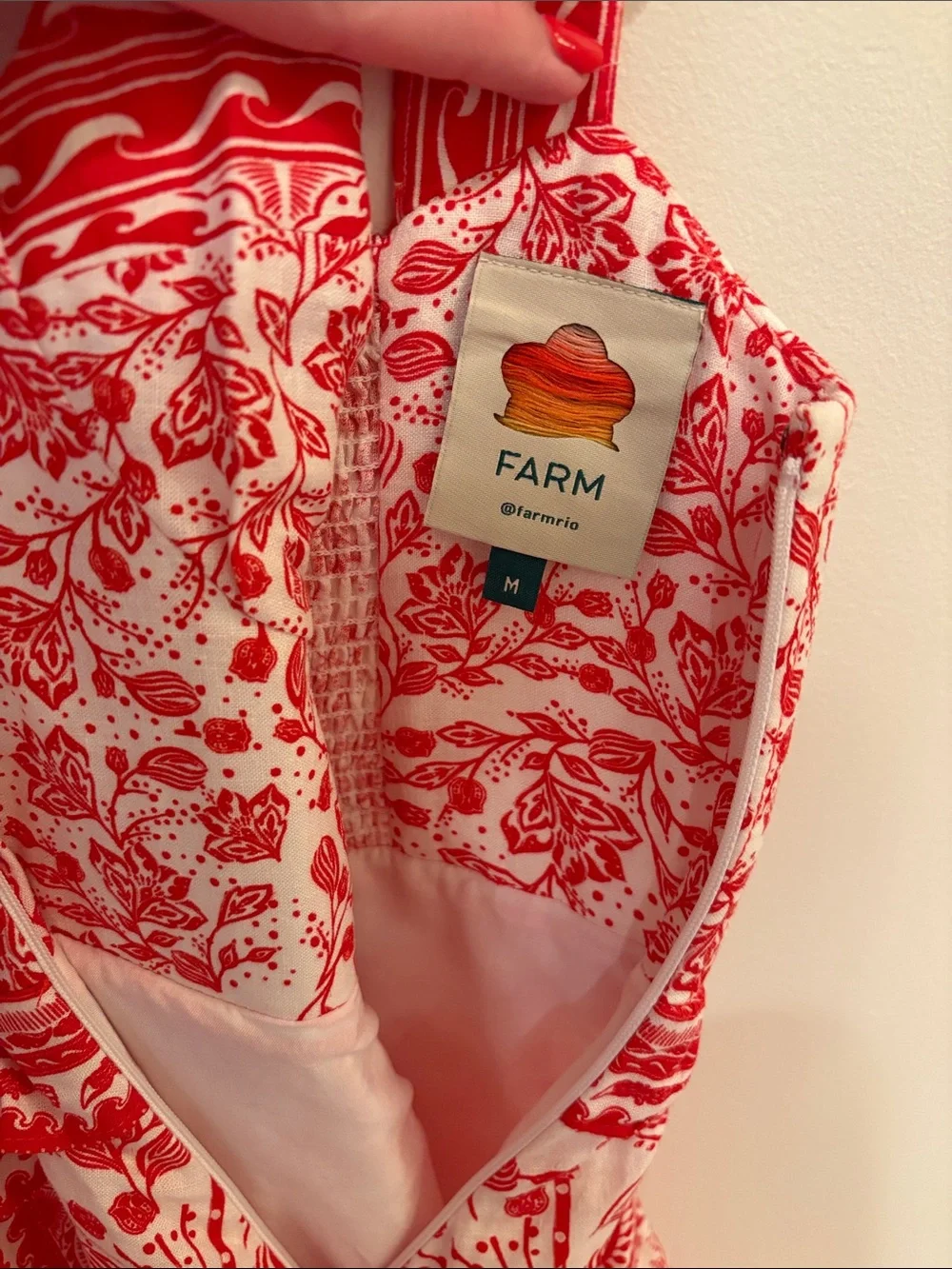 Farm Rio River Ride red midi dress - Picture 4 of 4